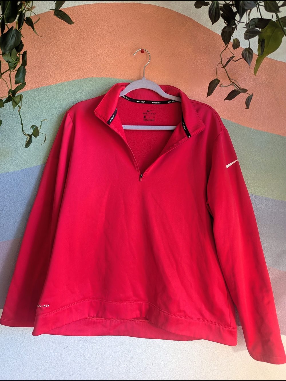Nike Red Dri-FIT Half-Zip Pullover